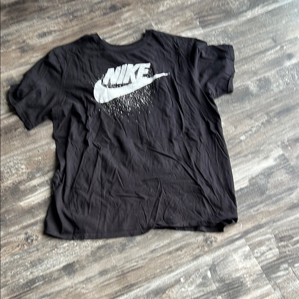 Nike Black Tee with White Logo